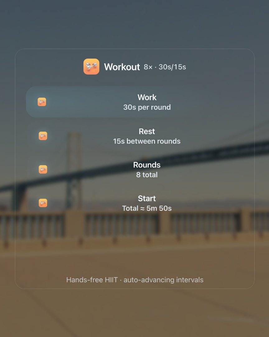 Workout screenshot